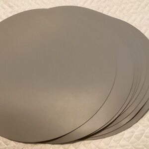 Set of Round Gray Silicone Placemats (6)
